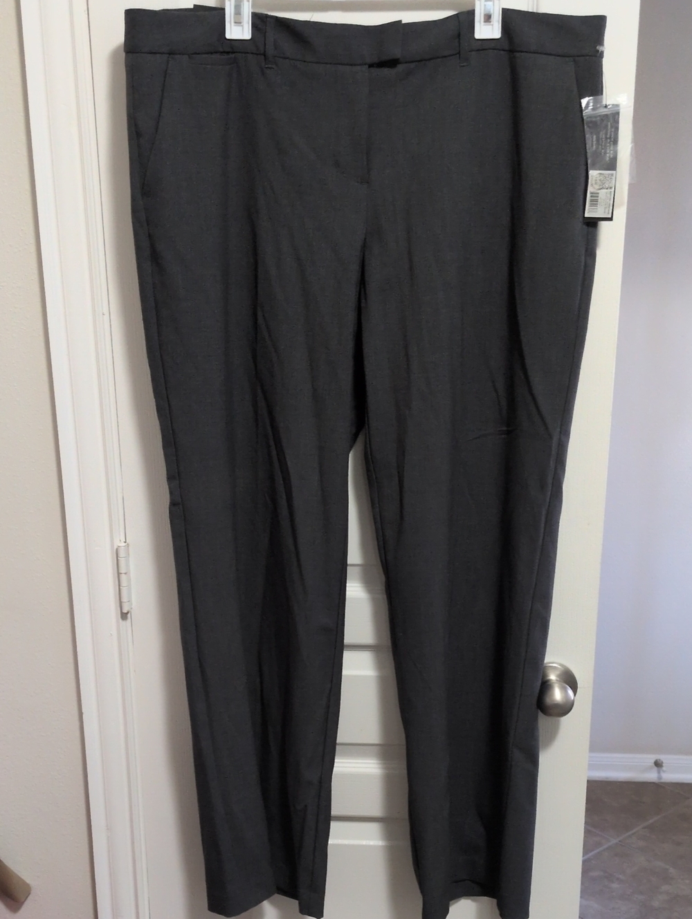 Straight Leg Mid Rise Industry Fit Gray Casual Pants